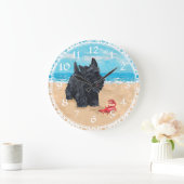 Scottish-Terrier-Strand-Uhr Große Wanduhr (Zuhause)
