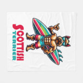 Scottish Terrier Surfer Fleecedecke (Vorderseite (Horizontal))