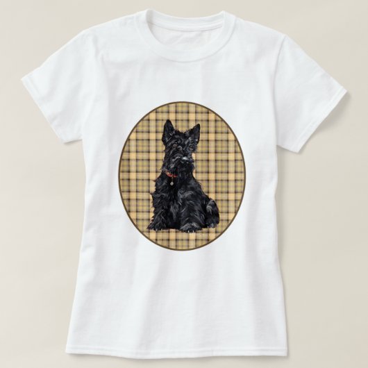 Scottish Terrier Tartan Design T-Shirt (Design vorne)