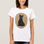 Scottish Terrier Tartan Design T-Shirt (Vorderseite)