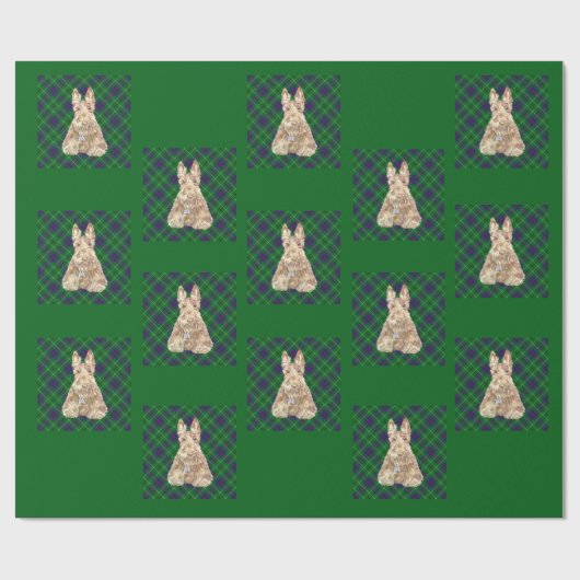 Scottish Terrier Tartan Geschenkpapier (Flach)