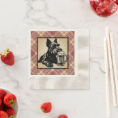 Scottish Terrier Tartan Plaid Earthtones Serviette (Beispiel)