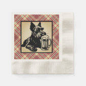 Scottish Terrier Tartan Plaid Earthtones Serviette (Vorderseite)