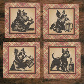 Scottish Terrier Tartan Plaid Earthtones Serviette
