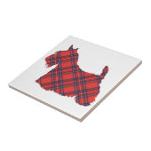 Scottish Terrier Tartan Silhouette Fliese (Seite)