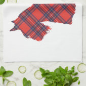 Scottish Terrier Tartan Silhouette Geschirrtuch (Gefaltet)