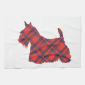 Scottish Terrier Tartan Silhouette Geschirrtuch (Horizontal)