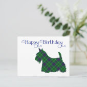 Scottish Terrier Tartan Silhouette Postkarte (Stehend Vorderseite)