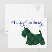 Scottish Terrier Tartan Silhouette Postkarte (Vorne/Hinten)