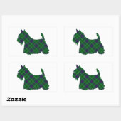 Scottish Terrier Tartan Silhouette Rechteckiger Aufkleber (Blatt)