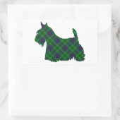 Scottish Terrier Tartan Silhouette Rechteckiger Aufkleber (Tasche)
