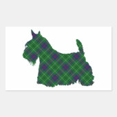 Scottish Terrier Tartan Silhouette Rechteckiger Aufkleber (Vorderseite)