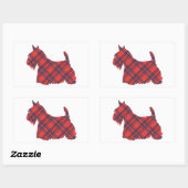 Scottish Terrier Tartan Silhouette Rechteckiger Aufkleber (Blatt)