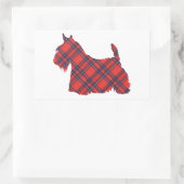 Scottish Terrier Tartan Silhouette Rechteckiger Aufkleber (Tasche)