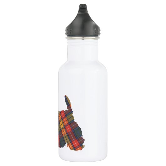 Scottish Terrier Tartan Silhouette Trinkflasche (Rechts)