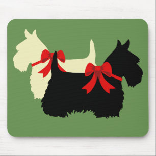 Scottish Terrier/Terriers Silhouette, Insel Grün Mousepad