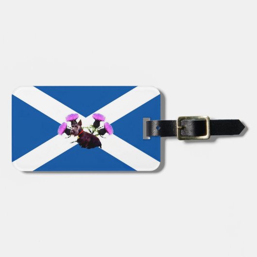 Scottish Terrier thistle /Saint Andrew's Fahne Gepäckanhänger (Vorderseite horizontal)