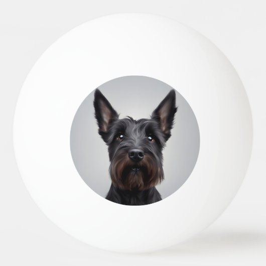 Scottish Terrier Tischtennisball (Vorderseite)