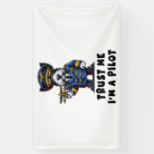 Scottish Terrier Trust Me I Bin Pilot Banner (Vertikal)