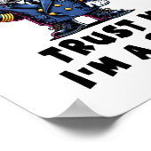 Scottish Terrier Trust Me I Bin Pilot Poster (Ecke)
