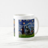 Scottish Terrier (two blk) - Starry Night Kaffeetasse (VorderseiteRechts)