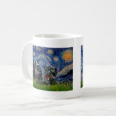 Scottish Terrier (two blk) - Starry Night Kaffeetasse (Vorderseite Links)