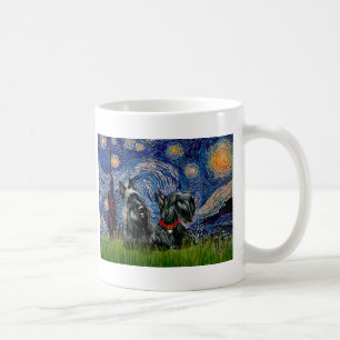 Scottish Terrier (two blk) - Starry Night Kaffeetasse