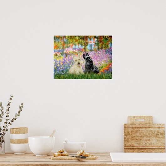Scottish Terrier (two BW) - Garden Poster (Küche)