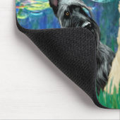 Scottish Terrier (two-BW) - Lilies 5 Mousepad (Ecke)