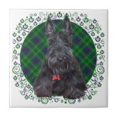 Scottish Terrier über Tartan Fliese (Vorderseite)