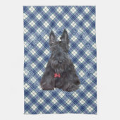 Scottish Terrier über Tartan Handtuch (Vertikal)