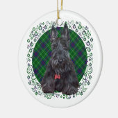 Scottish Terrier über Tartan Keramik Ornament (Links)