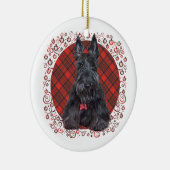 Scottish Terrier über Tartan Keramik Ornament (Rechts)