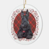Scottish Terrier über Tartan Keramik Ornament (Links)