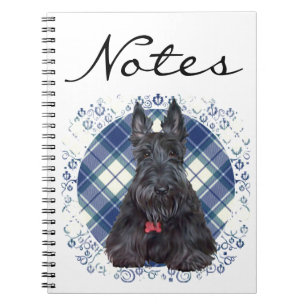 Scottish Terrier über Tartan Notizblock