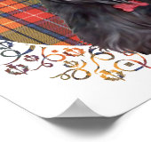 Scottish Terrier über Tartan Poster (Ecke)