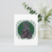 Scottish Terrier über Tartan Postkarte (Stehend Vorderseite)