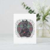 Scottish Terrier über Tartan Postkarte (Stehend Vorderseite)