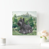 Scottish-Terrier-Uhr Quadratische Wanduhr (Zuhause)