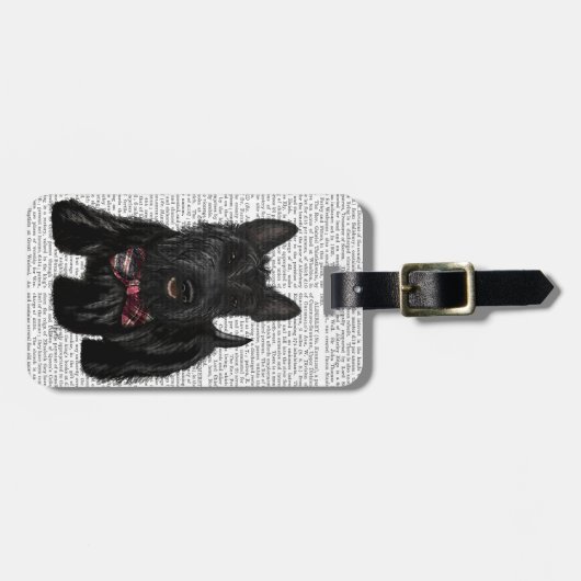 Scottish Terrier und Bow Gepäckanhänger (Vorderseite horizontal)