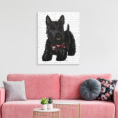 Scottish Terrier und Bow Leinwanddruck (Insitu (Wohnzimmer))