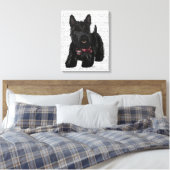 Scottish Terrier und Bow Leinwanddruck (Insitu (Schlafzimmer))