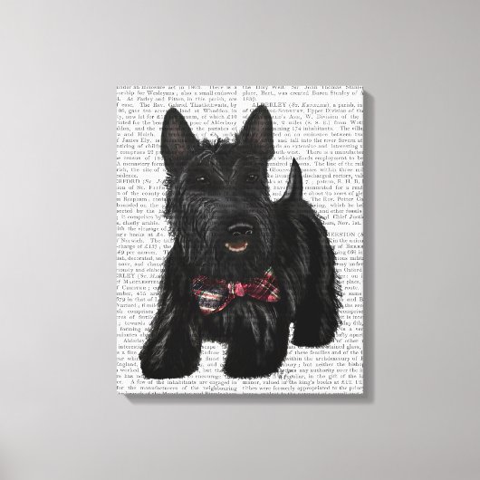 Scottish Terrier und Bow Leinwanddruck (Vorderseite)