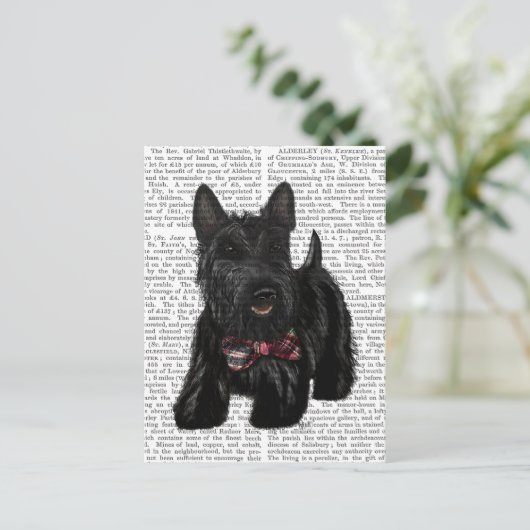 Scottish Terrier und Bow Postkarte (Stehend Vorderseite)