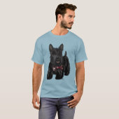 Scottish Terrier und Bow T-Shirt (Vorne ganz)