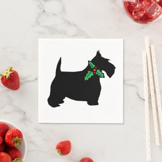 Scottish Terrier und Holly Serviette (Beispiel)