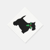 Scottish Terrier und Holly Serviette (Ecke)