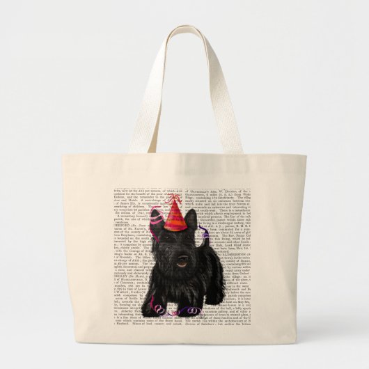 Scottish Terrier und Party Hat Jumbo Stoffbeutel (Vorne)
