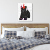 Scottish Terrier und Party Hat Leinwanddruck (Insitu (Schlafzimmer))