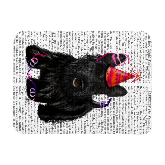 Scottish Terrier und Party Hat Magnet (Horizontal)